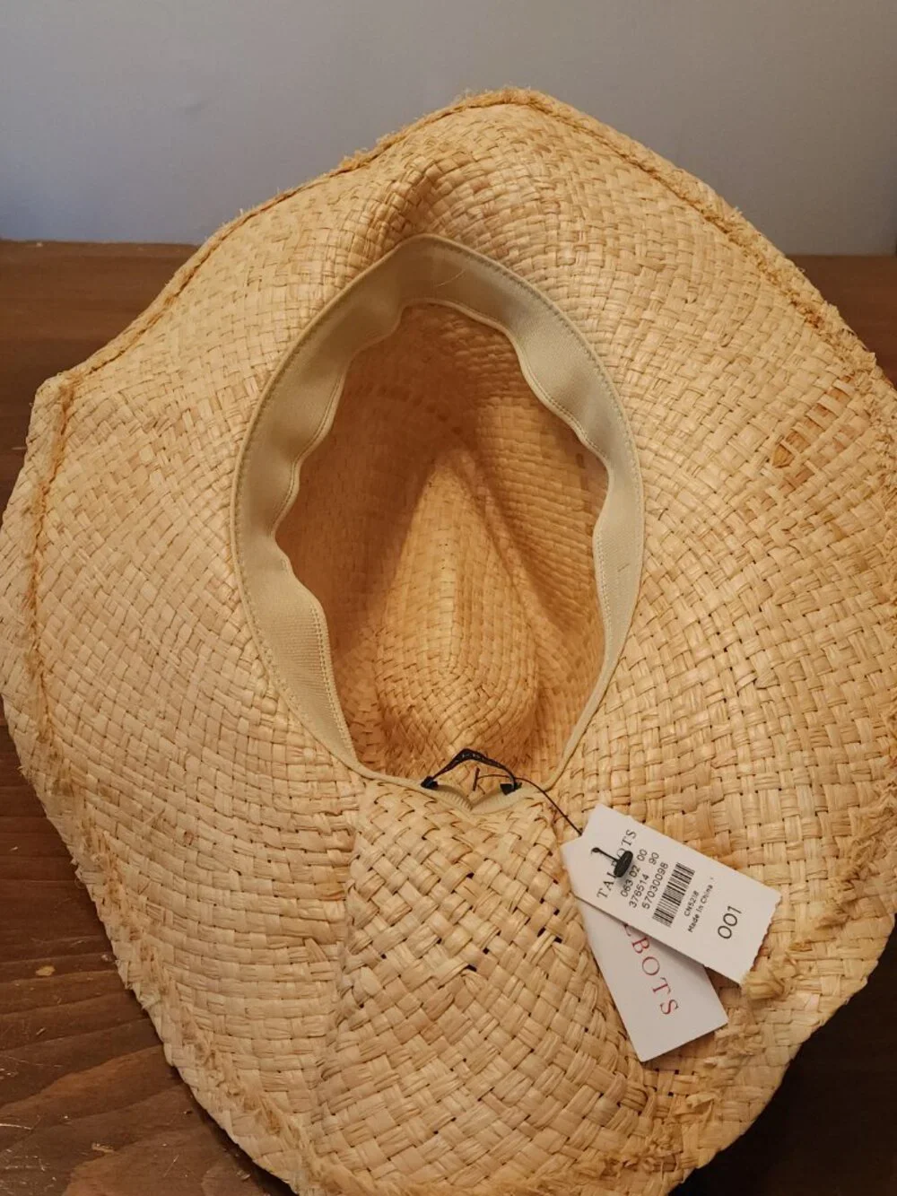 Talbots Adjustable Raffia Bow Sun Hat Cottagecore Coastal Summer Women's 0/S NWT